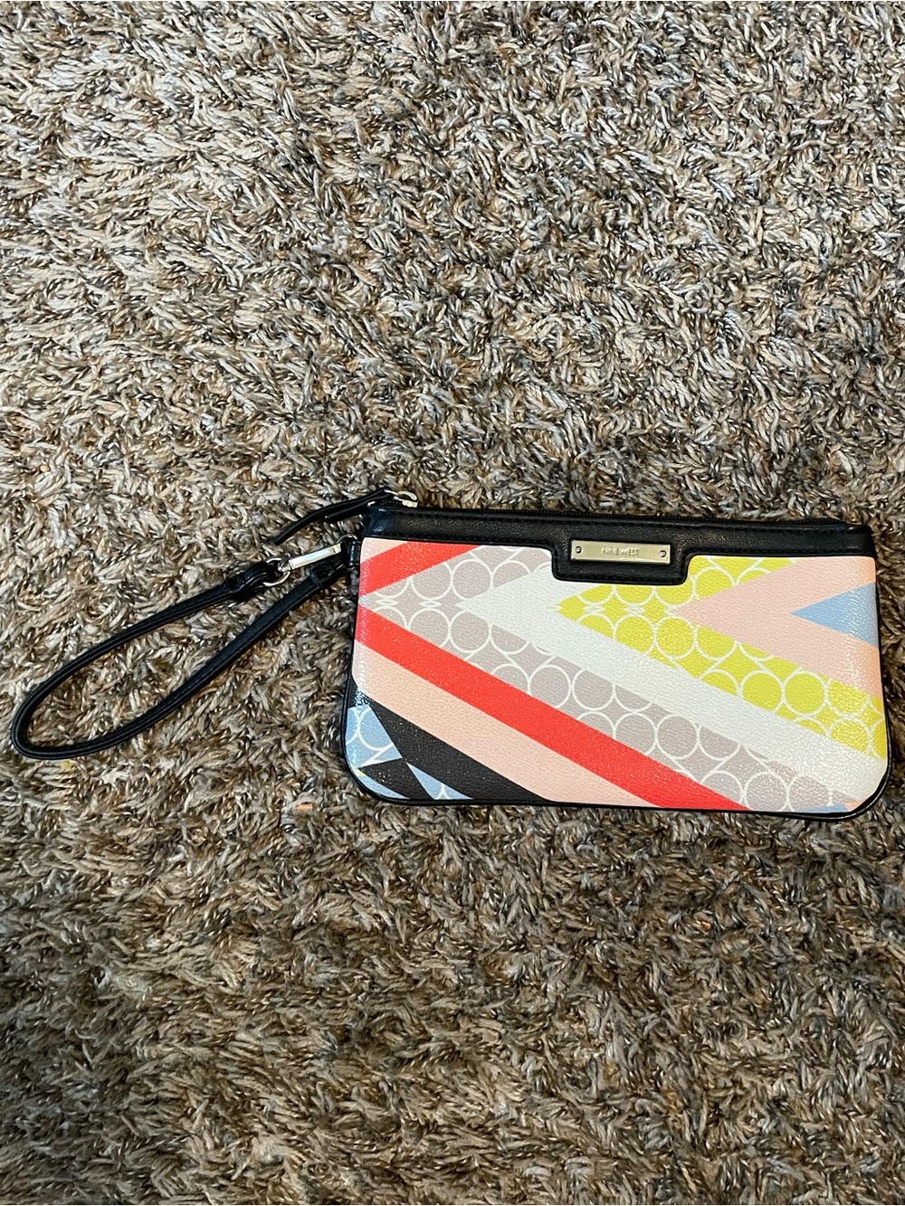 Nine West Multicolor Striped Wristlet Clutch